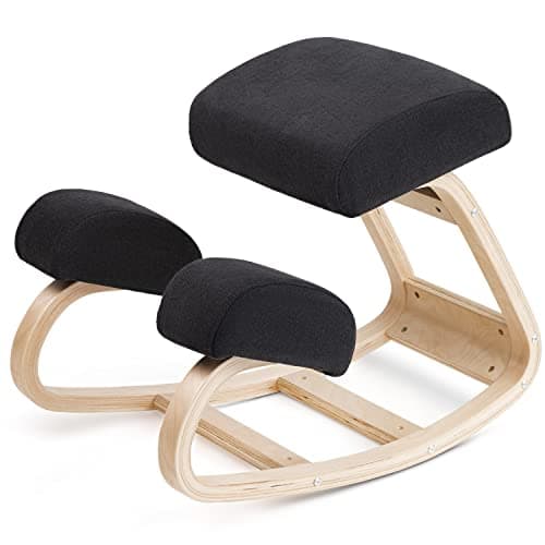 Luxton Home Ergonomic Kneeling Chair with Extra Padding - Posture Support Comfortable Desk Chair - Angled Rocking Stool & Balancing Seat - Natural Relief for Neck or Back Pain (with Extra Padding)