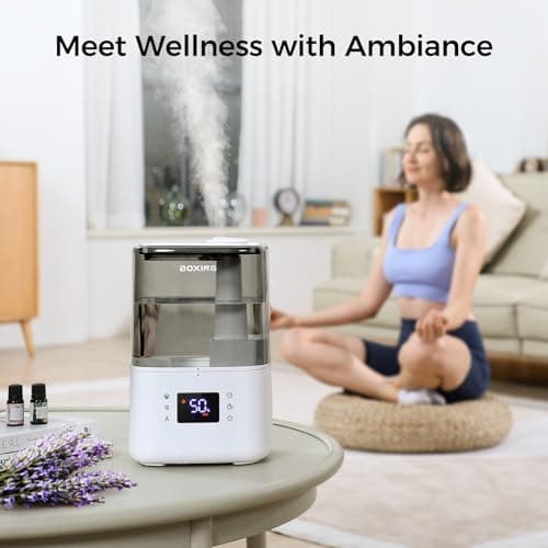 BOXING Warm and Cool Mist Humidifiers for Bedroom Large Room Home,Air Humidifier with Remote,Top Fill Ultrasonic Diffuser Humidifier with humidistat,Quiet Sleep,Timer,Auto Shutoff,BPA-Free,Filter,4.5L 8