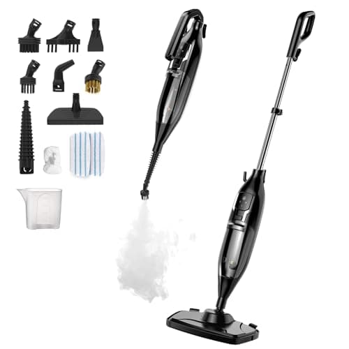 Steam Mop, 12-in-1 Powerful Handheld Steam Cleaner Detachable Steam Mops for Floor Cleaning, 565ML Removable Tank, 23FT Power Cable, MultiPurpose Steamer for Hardwood, Tile, Grout, Furniture, Henna