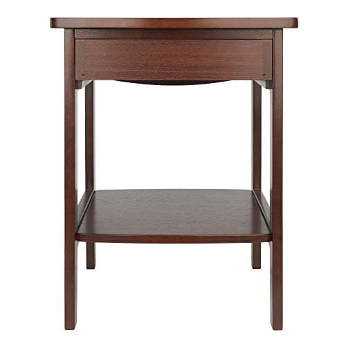 Winsome 22 x 18 x 18-Inch Wood Curved End Table/Night Stand with One Drawer, Brown (94918) 6