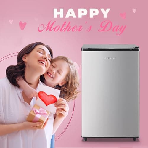 DEMULLER Upright Freezer 3.2 Cu.ft Freezer Single Door Freestanding Small Freezer with Adjustable Thermostat Front Door Open Mini Freezer for Kitchen, Apartment, Basement, Dorm, Silver 9