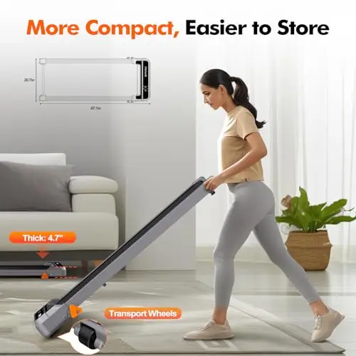 Walking Pad Treadmill with Incline - Vitalwalk Portable Under Desk Treadmill for Home Office Apartment, 3-Levels, 2.5HP Ultra-Quiet, 300lbs Capacity Mini Space-Saving Compact with Remote Control 6