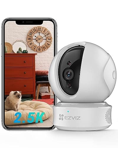 EZVIZ C6CN 2K+ Indoor Pan/Tilt Wi-Fi Security Camera, Human Detection, Smart Tracking, Two-Way Talk with Google Assistant and Amazon Alexa Compatibility