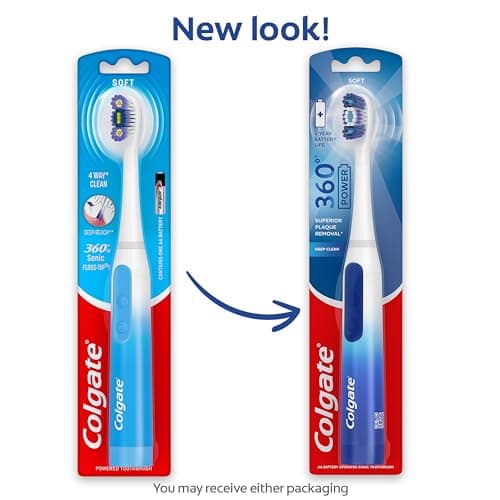Colgate 360 Floss Tip Sonic Powered Battery Toothbrush, 2 Pack 2