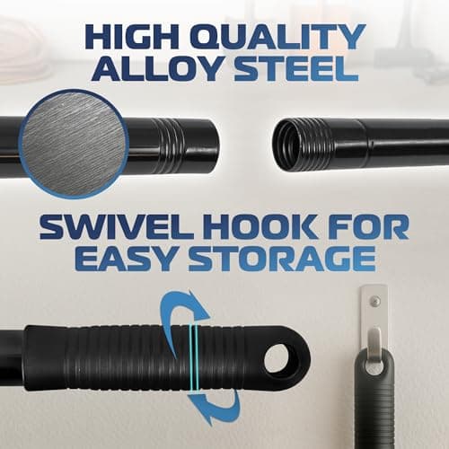 DSV Standard 18’’ Push Broom Outdoor Heavy Duty with 59.4’’ Long Handle, Industrial Broom with Stiff Bristles, Floor Broom for Cleaning Patio Garage Shop Deck Concrete Wood Stone Tile Floor 5