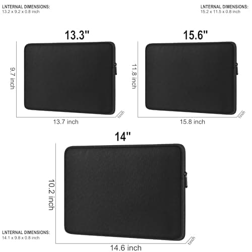 Laptop Case Sleeve 14 Inch, Shockproof Protective Traveling Computer Cover, Water Resistant Portable Laptop Carrying Bag Compatible for Lenovo, HP, Dell, Asus, MacBook Air/Pro, Black 5