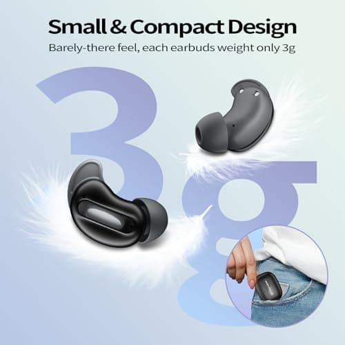 Sleep Earbuds, Mini ANC Wireless Earbuds Bluetooth 5.4 Headphones Deep Bass Stereo, 48H Playtime Ear Buds, 4 ENC Noise Cancelling Mic, In Ear IP7 Waterproof Earphones for Side Sleepers,Touch Control 9
