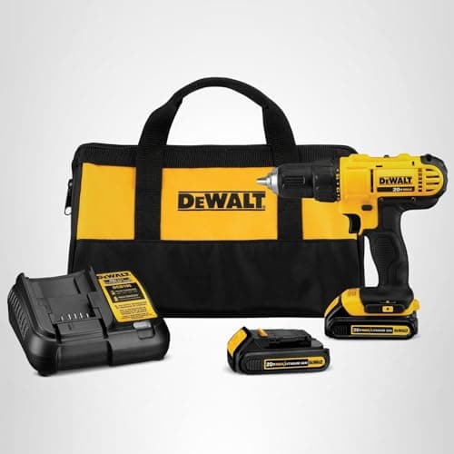 DEWALT 20V Max Cordless Drill Driver Set, 2 Speed, High Performance Motor, Includes 2 XR 1.3Ah Li-Ion Batteries, Charger and Contractor Bag (DCD771C2) 15