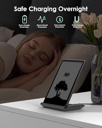 Foldable Wireless Charger Stand Compatible with Kindle Colorsoft Signature Edition & Paperwhite Signature Edition(2022 & 2024 Releases) and Samsung Phones, Wireless Charging Dock for Wireless Devices 7