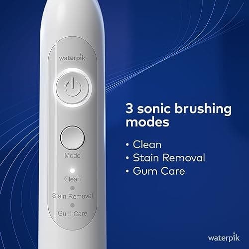 Waterpik Cordless Pearl and Sensonic Rechargeable Electric Toothbrush and Water Flosser Combo, Complete Dental Care for Teeth, Gums, Braces and Travel – ADA Accepted, White 6