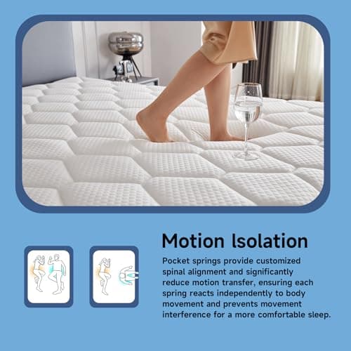 Uapev Queen Mattresses,10 Inch Queen Size Mattress in A Box, Memory Foam Hybrid Mattress with Individual Pocket Spring for Motion Isolation & Strong Edge Support, Stress & Pressure Relief,CertiPUR-US 5