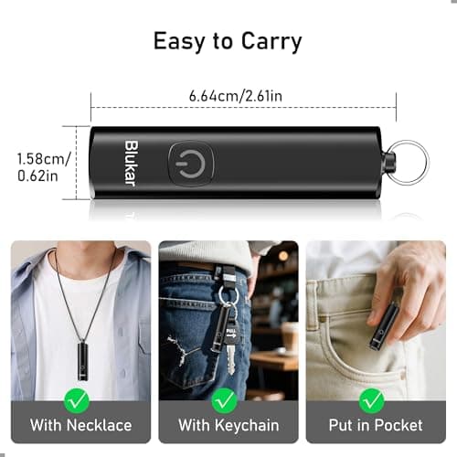 Blukar Rechargeable EDC Flashlight, 360L Mini Keychain Flash Light with 3 Lighting Modes, Memory Function, Waterproof, Compact and Portable Pocket Light for Everyday Carry, Emergency,Camping,Outdoor 5