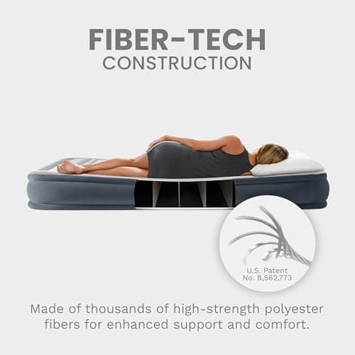 Intex Mid-Rise Air Mattress Bed with Built-in Pump, Dura-Beam Deluxe Comfort Plush, Queen - Portable Luxury Travel Airbed for Adults, Camping, Guests 6