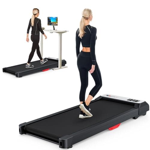 Walking Pad Treadmill 300 lb Capacity, 2 in 1 Under Desk Treadmill with Voice Control, 2.5HP Portable Treadmills for Home Small, Compact Walking Pad with APP & Remote Control, LED Display