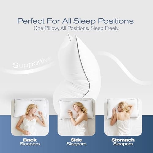 MUFEW Pillows Standard Size Set of 4, Ultra Thick Down Alternative Bed Pillows,Cooling Hotel Quality Standard Pillow for Back, Stomach or Side Sleepers, Machine Washable(White,4 Pack) 6