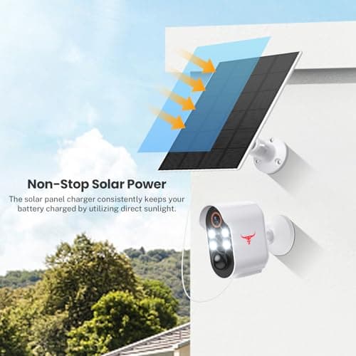 ALPHAPEACH 1080P Security Camera Wireless, Color Night Vision, Human Detection, Cloud Storage, 2-Way Audio, 2.4G WiFi, Live View, Indoor Outdoor Surveillance (4 Spotlights+Solar Panel) 8