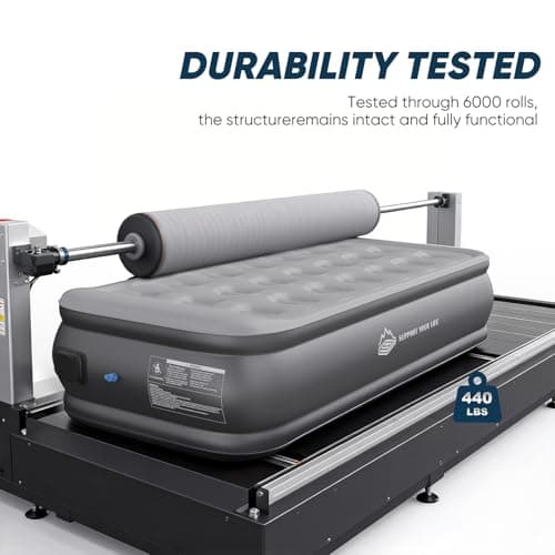 JUITOY Twin Air Mattress with Built in Pump Newly Upgraded one-Touch air Mattress with pillowNo Peculiar Smell for Camping,Home,Guests & Portable Travel,18"/440lbs Max Blow Up Bed Gray 8