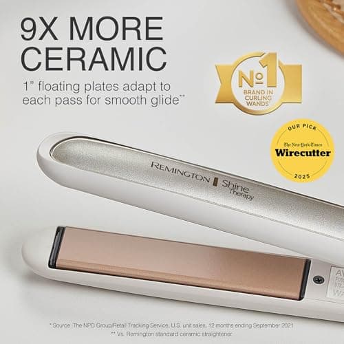 Remington Shine Therapy 1 inch Hair Straightener Iron, Flat Iron Infused with Argan Oil & Keratin, Professional Ceramic Flat Iron for Less Frizz, Shines and Smooth, Styling Tools 7