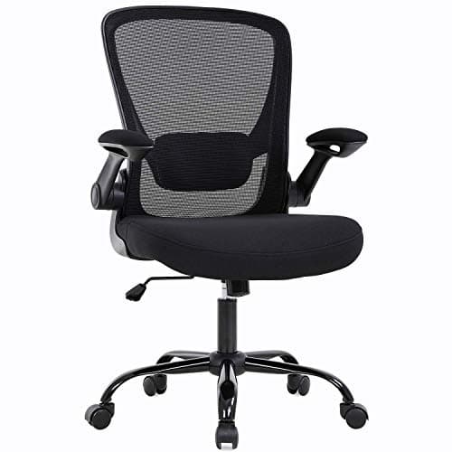 Home Office Chair Ergonomic Desk Chair,Mesh Computer Chair with Lumbar Support Armrest Executive Rolling Swivel Adjustable Mid Back Task Chair for Women Adults - Black