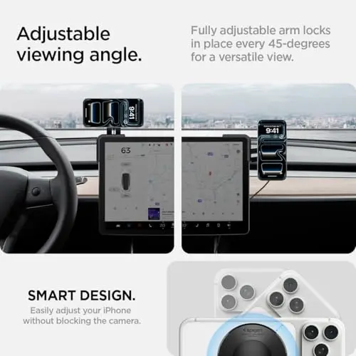 TapLock Qi2 MagSafe Charging Tesla Phone Mount for Model Y Juniper 2025/26 & Model 3/Y/S/X - iPhone 17 Pro Max with MagSafe & Pixel 10 Pixelsnap & Galaxy S26 Series [Not for Updated 16in QHD Screen] 6