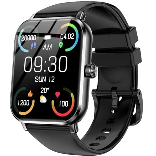 Smart Watch, 14-Day Battery Life,1.83" HD Touchsreen, 130 Sports Modes, Bluetooth Call & Make Call, Health, Fitness & Sleep Tracker, Timer, 5 ATM Water-Resistance, Fitness Watch for Android/iOS, Black