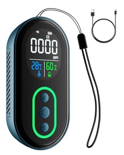 GasDoc DS-399 Portable Carbon Monoxide Detector, 168H Standby, Rechargeable 3-in-1 CO Detector with Audible & Visual Alerts for Travel & Camping, CO Meter for Home, Car & Tent