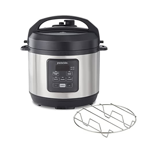 Proctor Silex Proctor-Silex Simplicity 4-in-1 Electric Pressure Cooker, 3 Quart Multi-Function With Slow Cook, Steam, Sauté, Rice, Stainless Steel (34503)