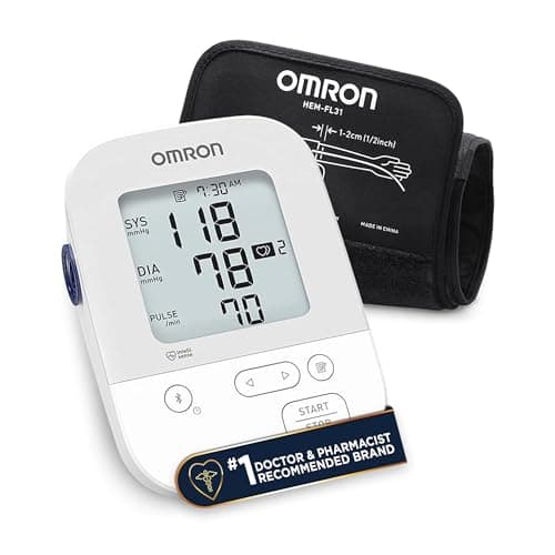 OMRON Silver Upper Arm Blood Pressure Monitor with Large Display, Clinically Validated, Medical Grade, FDA Cleared, FSA/HSA Eligible, Uses OMRON Connect App for Unlimited Free Measurements