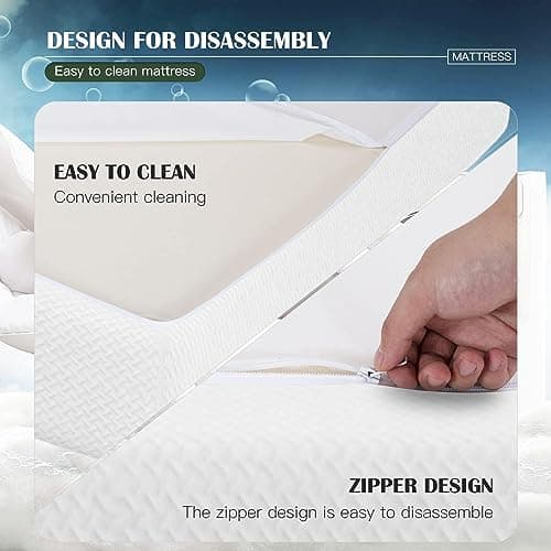 PayLessHere | 8 Inch Twin Mattress | Medium Firm Gel Memory Foam Mattress | White | with Washable Zipper Cover | for Pressure-Relieving Cool Sleep | Bed in a Box, CertiPUR-US Certified 6