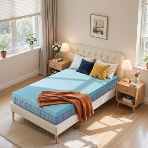 SyMax Memory Foam Mattress Topper, Gel Infused Foam Topper, Breathable Bed Topper, for Dorm Room, CertiPUR-US Certified, 4 Inch, Twin Size 5