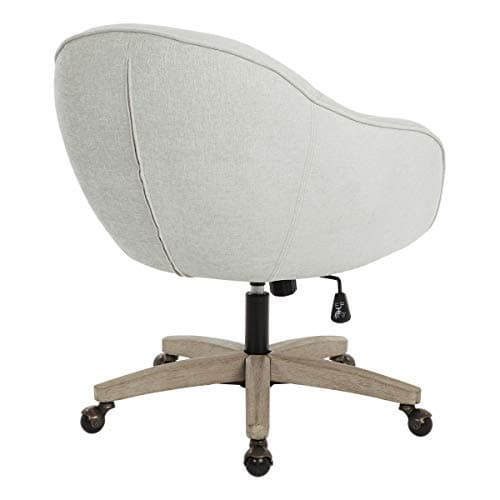 OSP Home Furnishings Nora Office Chair in Dove Faux Leather with Grey Brush Wood Base KD 8