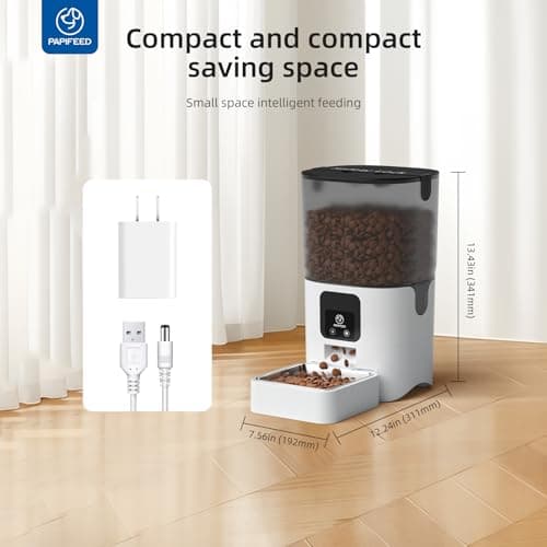 PAPIFEED Smart Automatic Cat Feeders Pet Feeder : WiFi Pet Feeder with APP Control for Remote Feeding, Detachable for Easy Clean,Stainless Steel Bowl,1-10 Meals Per Day for Dog (6L/25Cup) 9