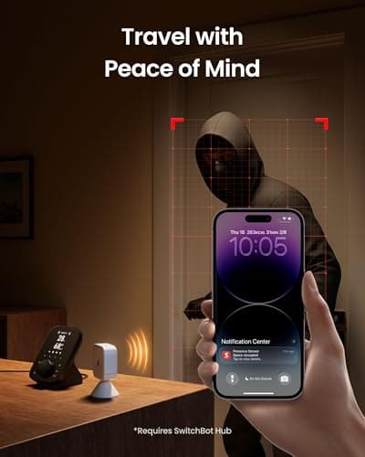 SwitchBot Smart mmWave Radar Motion Sensor, Bluetooth Presence Sensor with Dynamic Detection & Zone Positioning, Compatible with Alexa, HomeKit & Apple Home via SwitchBot Hub (Presence Sensor) 8