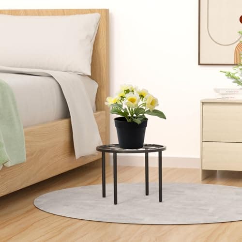 bussdis Plant Stand 1 PCS-7.9 IN Flower Pot Stand Plant Rack for Indoor and Outdoor Courtyard Gardens Black 7