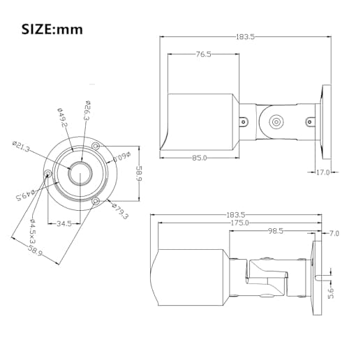 Tennoz 5MP PoE IP Bullet Camera Outdoor, H.265 PoE IP Security Camera with 2.8mm Lens, 80ft Night Vision, 105° Wide Angle, Compatible with Third-Party NVRs and Software 6