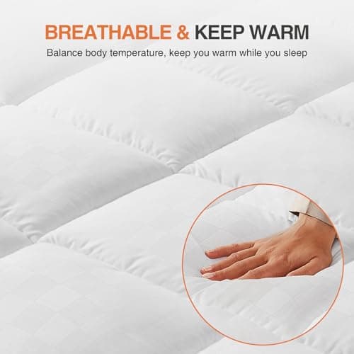 Sweetcrispy Mattress Topper Full Size, Mattress Pad Cover for Hot Sleepers, Extra Thick 5D Snow Down Alternative Overfilled Plush Pillow Top, with 8-19 Inch Deep Pocket Mattress Topper, 75 X 54in 5