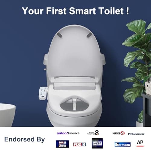 ZMJH 236D Bidet Toilet Seat, Round Smart Unlimited Warm Water, Vortex Wash, Electronic Heated, Warm Air Dryer, Rear and Front Wash, LED Light, Need Electricity, White (Round) 8