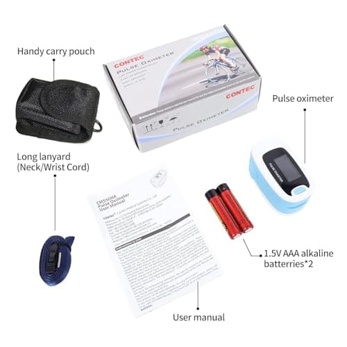 CONTEC CMS50NA Pulse Oximeter SpO2 and PR Value Waveform Blood Oxygen Neck/Wrist Corda 5