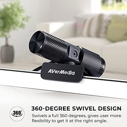 AVerMedia Live Streamer Cam 313 - Full HD 1080P Webcam with Privacy Shutter, Dual Microphone, 360 Degree Swivel for Video Conference - NDAA Compliant (PW313) 7
