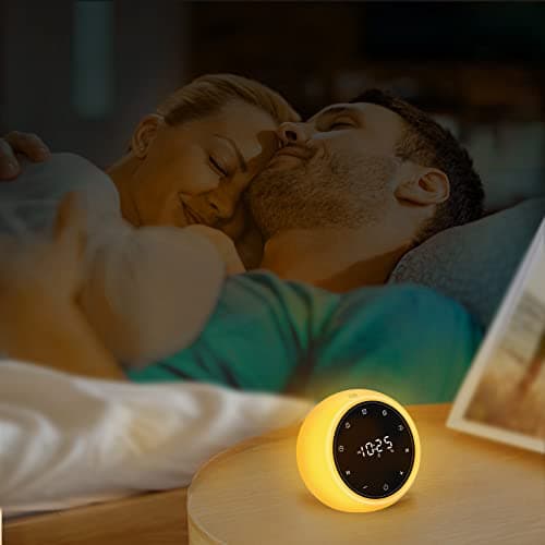 White Noise Machine with 2 Alarm Clock, 20 Soothing Sounds, 7 Color Night Light, Adjustable Volume, 5 Timer and Memory Function, Touch Control Sound Machine for Adults Babies, 2025 New Verion 7