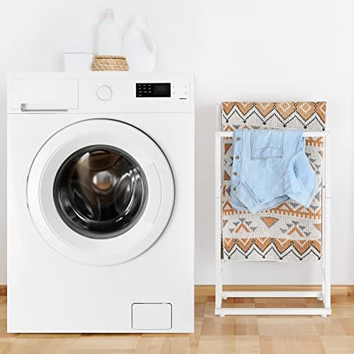 Freestanding Towel Racks for Bathroom 2 Tier Hand Towel Drying Rack Metal Blanket Towel Holder Stand for Bedroom Indoor Outdoor Pool Small Blanket Rack (Matte White) 6