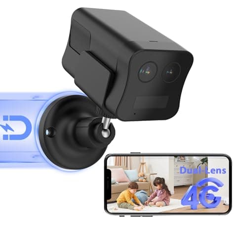 No WiFi Security Camera, 4G LTE Cellular Security Camera Indoor Wireless with Magnetic Bracket, 4G SIM Card, Dual Lens, 6X Hybrid Zoom, 20 Day Standby Battery, 2K Night Vision, PIR Motion Detection