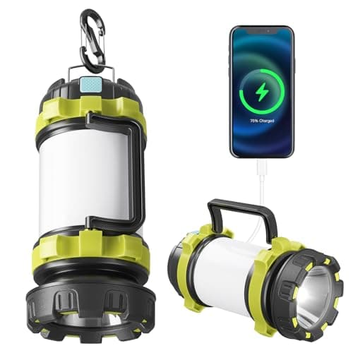 Camping Lantern Rechargeable, Alpswolf Led Lantern Camping Flashlight with 4000 Capacity, 6 Modes, IPX4 Waterproof, Portable Rechargeable Lanterns for Power Outage, Hiking Hurricane Outdoor