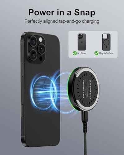 Magsafe Charger Samsung Wireless Charger Pad Fast Charging for Android Samsung Galaxy S26 Ultra/S25/S24 FE/S23/S22/Z Flip 7/6, 15W Max Fast Magnetic Wireless ChargerStand for iPhone 17/16/15/14/13/12 5