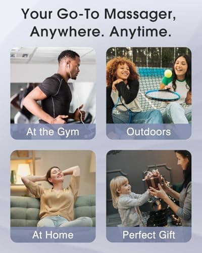 Morelax Mini Massage Gun, Percussion Muscle Massager for Back Pain Relief, Compact Sports Travel Massage Gun with 6 Massage Heads 4 Speeds, Gift for Her, Home, Athletes 7