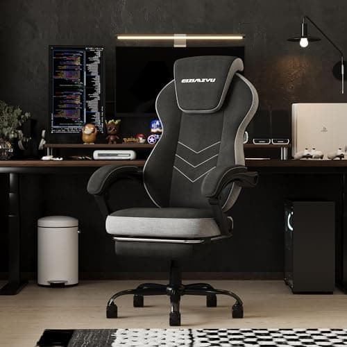 Ergonomic Office Chair with Adjustable Headrest and Footrest, High Back Computer Desk Chair with Linkage Armrests, Reclining Swivel Chair for Home Office, Executive Office Chair (2274-Black)