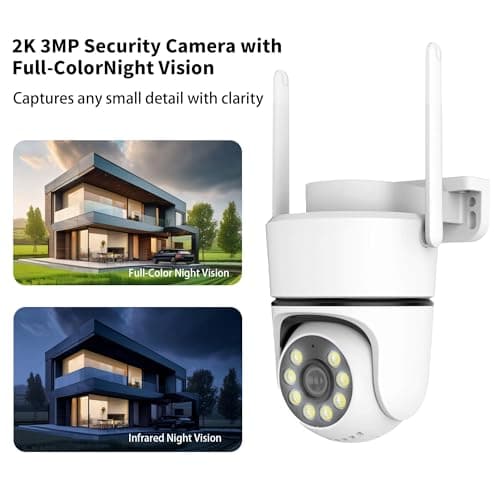 4G Security Cameras Outdoor, No WiFi Needed, 2K HD, 360° Pan/Tilt Outdoor Surveillance, AI Motion Detection, Continuous Power, IP66 Weatherproof, SIM Card Included for Remote Monitoring 5