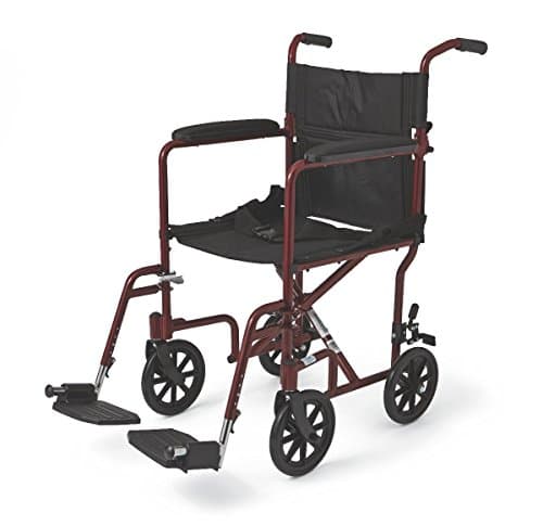 19" Ultra Lightweight Transport Bariatric Wheelchair Color: Red