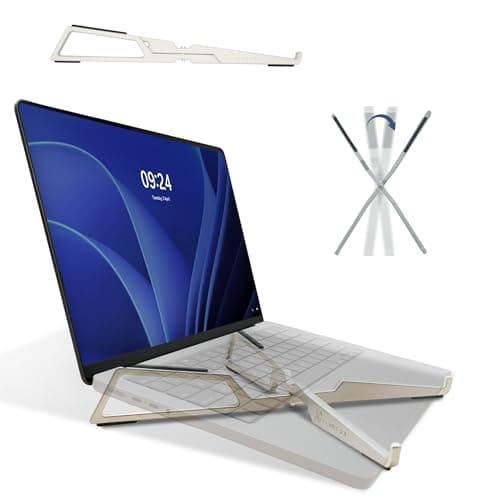 FlexVerk Portable Laptop Riser Stand - Lightweight & Adjustable, Compatible with Apple MacBook Pro & Air, HP, Dell, Tablet & More 10"-16" Notebooks, Pearl White