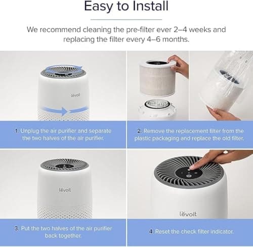 LEVOIT Core Mini-P Replacement Filter, Genuine Core Mini-RF Air Purifier Filters, Supports HEPA Sleep Mode, High-Efficiency Activated Carbon for Removal of Smoke, Odor, Allergens, Pollen, 1 Pack,White 6